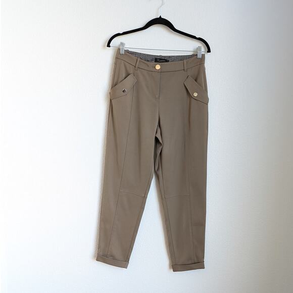 Ted Baker Beige/Tan Mid-rise Ankle Tapered Trousers Pants, size 1/ US 4 - Picture 1 of 9